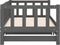 vidaXL - Slaapbank - uitschuifbaar - massief - grenenhout - grijs - 2x(90x190) - cm