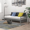 vidaXL - Slaapbank - uitschuifbaar - massief - grenenhout - grijs - 2x(90x200) - cm