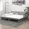 vidaXL - Slaapbank - uitschuifbaar - massief - grenenhout - grijs - 2x(90x200) - cm