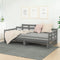 vidaXL - Slaapbank - uitschuifbaar - massief - grenenhout - grijs - 2x(90x200) - cm