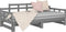 vidaXL - Slaapbank - uitschuifbaar - massief - grenenhout - grijs - 2x(90x200) - cm