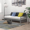 vidaXL - Slaapbank - uitschuifbaar - massief - grenenhout - grijs - 2x(90x200) - cm