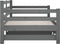 vidaXL - Slaapbank - uitschuifbaar - massief - grenenhout - grijs - 2x(90x190) - cm