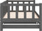 vidaXL - Slaapbank - uitschuifbaar - massief - grenenhout - grijs - 2x(90x190) - cm