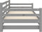 vidaXL - Slaapbank - uitschuifbaar - massief - grenenhout - grijs - 2x(90x200) - cm