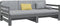 vidaXL - Slaapbank - uitschuifbaar - massief - grenenhout - grijs - 2x(90x190) - cm