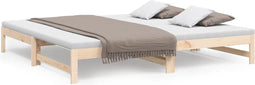 vidaXL - Slaapbank - uitschuifbaar - massief - grenenhout - 2x(100x200) - cm