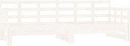 vidaXL - Slaapbank - uitschuifbaar - massief - grenenhout - wit - 2x(80x200) - cm