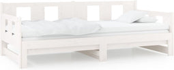 vidaXL - Slaapbank - uitschuifbaar - massief - grenenhout - wit - 2x(80x200) - cm