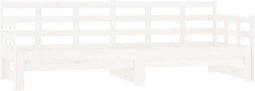 vidaXL - Slaapbank - uitschuifbaar - massief - grenenhout - wit - 2x(90x200) - cm