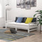 vidaXL - Slaapbank - uitschuifbaar - massief - grenenhout - wit - 2x(90x200) - cm