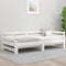 vidaXL - Slaapbank - uitschuifbaar - massief - grenenhout - wit - 2x(90x190) - cm