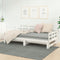 vidaXL - Slaapbank - uitschuifbaar - massief - grenenhout - wit - 2x(80x200) - cm