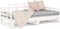 vidaXL - Slaapbank - uitschuifbaar - massief - grenenhout - wit - 2x(90x190) - cm