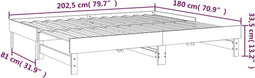 vidaXL - Slaapbank - uitschuifbaar - massief - grenenhout - zwart - 2x(90x200) - cm