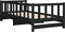 vidaXL - Slaapbank - uitschuifbaar - massief - grenenhout - zwart - 2x(90x190) - cm