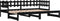 vidaXL - Slaapbank - uitschuifbaar - massief - grenenhout - zwart - 2x(90x190) - cm