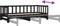 vidaXL - Slaapbank - uitschuifbaar - massief - grenenhout - zwart - 2x(90x190) - cm