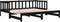 vidaXL - Slaapbank - uitschuifbaar - massief - grenenhout - zwart - 2x(90x190) - cm