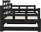 vidaXL - Slaapbank - uitschuifbaar - massief - grenenhout - zwart - 2x(90x190) - cm