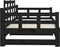 vidaXL - Slaapbank - uitschuifbaar - massief - grenenhout - zwart - 2x(90x200) - cm