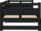 vidaXL - Slaapbank - uitschuifbaar - massief - grenenhout - zwart - 2x(80x200) - cm
