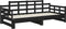 vidaXL - Slaapbank - uitschuifbaar - massief - grenenhout - zwart - 2x(90x190) - cm