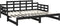 vidaXL - Slaapbank - uitschuifbaar - massief - grenenhout - zwart - 2x(90x200) - cm