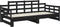 vidaXL - Slaapbank - uitschuifbaar - massief - grenenhout - zwart - 2x(90x200) - cm