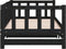 vidaXL - Slaapbank - uitschuifbaar - massief - grenenhout - zwart - 2x(90x190) - cm