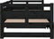 vidaXL - Slaapbank - uitschuifbaar - massief - grenenhout - zwart - 2x(90x190) - cm