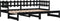 vidaXL - Slaapbank - uitschuifbaar - massief - grenenhout - zwart - 2x(90x200) - cm