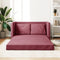 vidaXL - Slaapbank - vloermodel - 2-in-1 - 112x174x55 - cm - stof - wijnrood