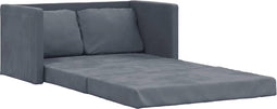 vidaXL - Slaapbank - vloermodel - 2-in-1 - 122x204x55 - cm - fluweel - donkergrijs