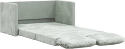 vidaXL - Slaapbank - vloermodel - 2-in-1 - 122x204x55 - cm - fluweel - lichtgrijs