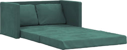 vidaXL - Slaapbank - vloermodel - 2-in-1 - 122x204x55 - cm - fluweel - donkergroen