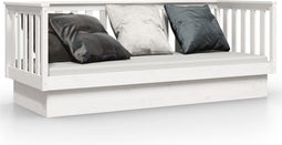 vidaXL - Slaapbank - zonder - matras - 75x190 - cm - massief - grenenhout - wit