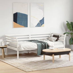 vidaXL - Slaapbank - zonder - matras - 75x190 - cm - massief - grenenhout - wit