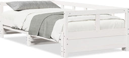 vidaXL - Slaapbank - zonder - matras - 90x190 - cm - massief - grenenhout - wit