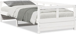 vidaXL - Slaapbank - zonder - matras - 90x200 - cm - massief - grenenhout - wit
