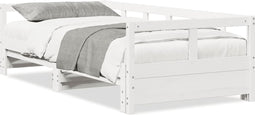 vidaXL - Slaapbank - zonder - matras - 90x200 - cm - massief - grenenhout - wit