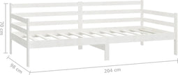 vidaXL - Slaapbank - zonder - matras - 90x200 - cm - massief - grenenhout - wit