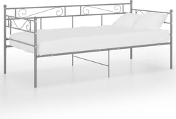 vidaXL - Slaapbankframe - metaal - grijs - 90x200 - cm