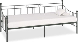 vidaXL - Slaapbankframe - metaal - grijs - 90x200 - cm