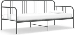 vidaXL - Slaapbankframe - metaal - grijs - 90x200 - cm