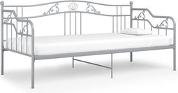 vidaXL - Slaapbankframe - metaal - grijs - 90x200 - cm