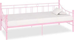 vidaXL - Slaapbankframe - metaal - roze - 90x200 - cm