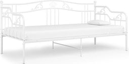 vidaXL - Slaapbankframe - metaal - wit - 90x200 - cm