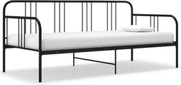vidaXL - Slaapbankframe - metaal - zwart - 90x200 - cm