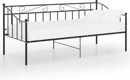 vidaXL - Slaapbankframe - metaal - zwart - 90x200 - cm